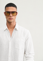 100% PURE LINEN WHITE SHIRT