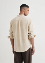 100% PURE LINEN LIGHT BEIGE SHIRT