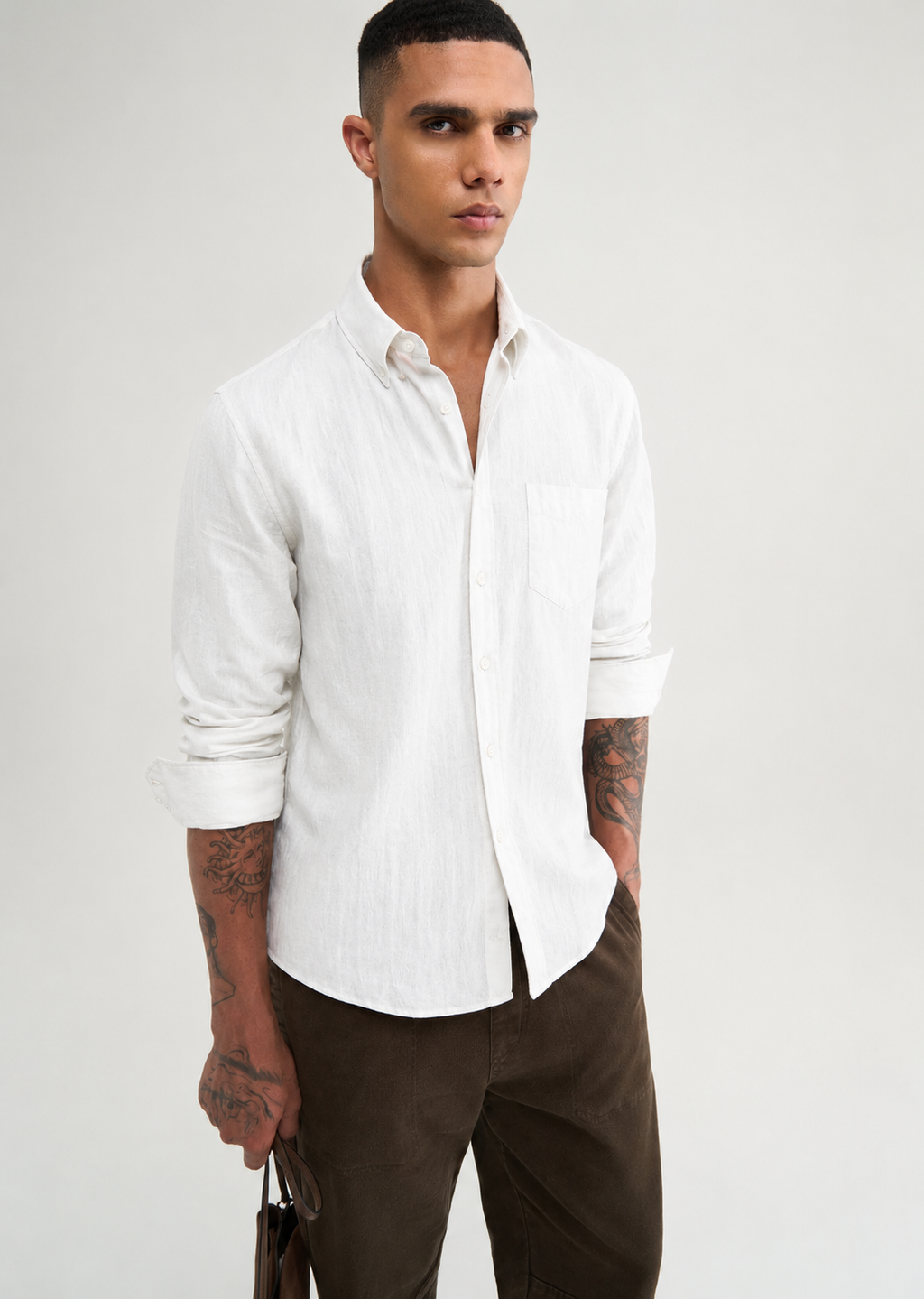 100% PURE LINEN WHITE SHIRT