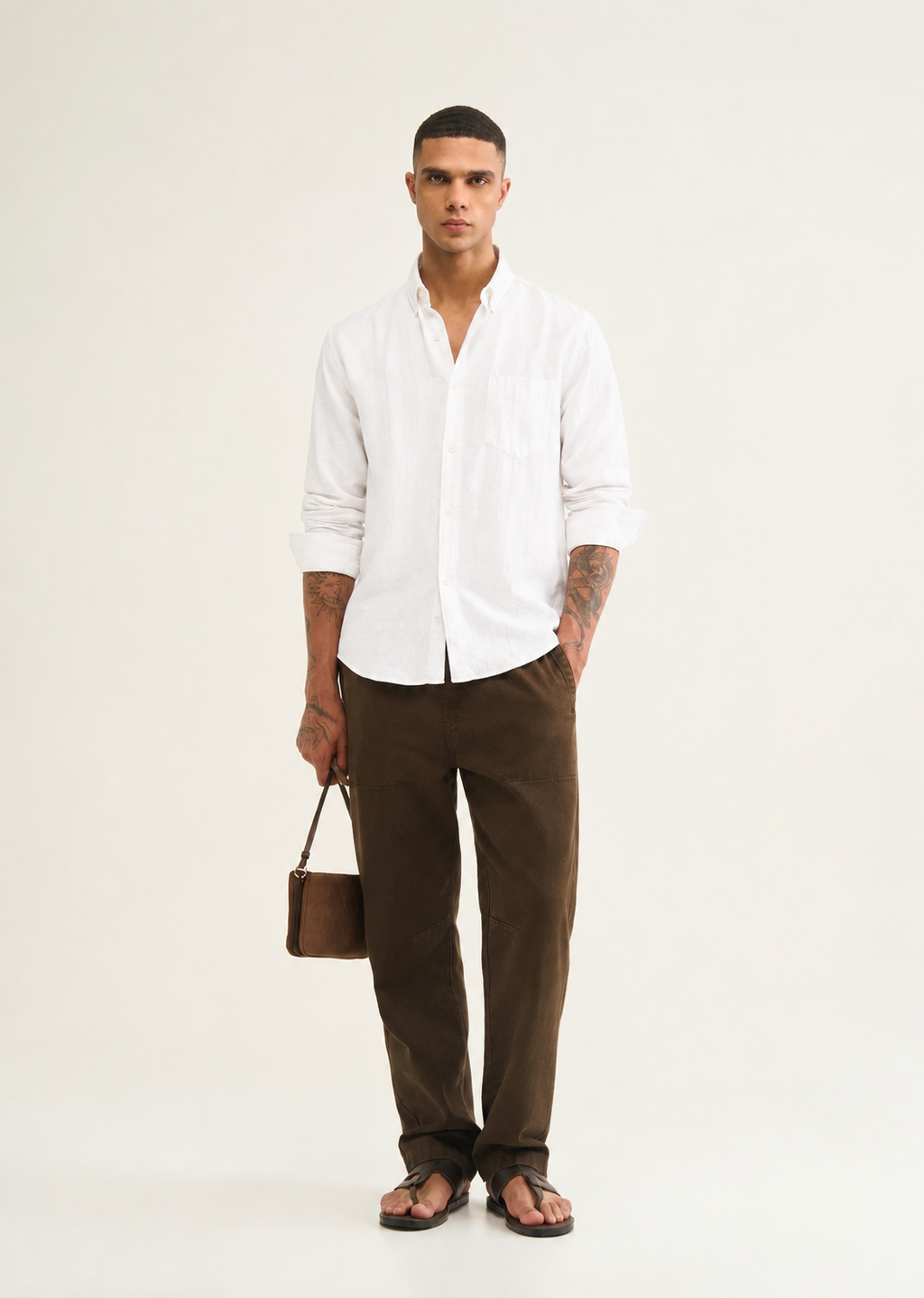100% PURE LINEN WHITE SHIRT