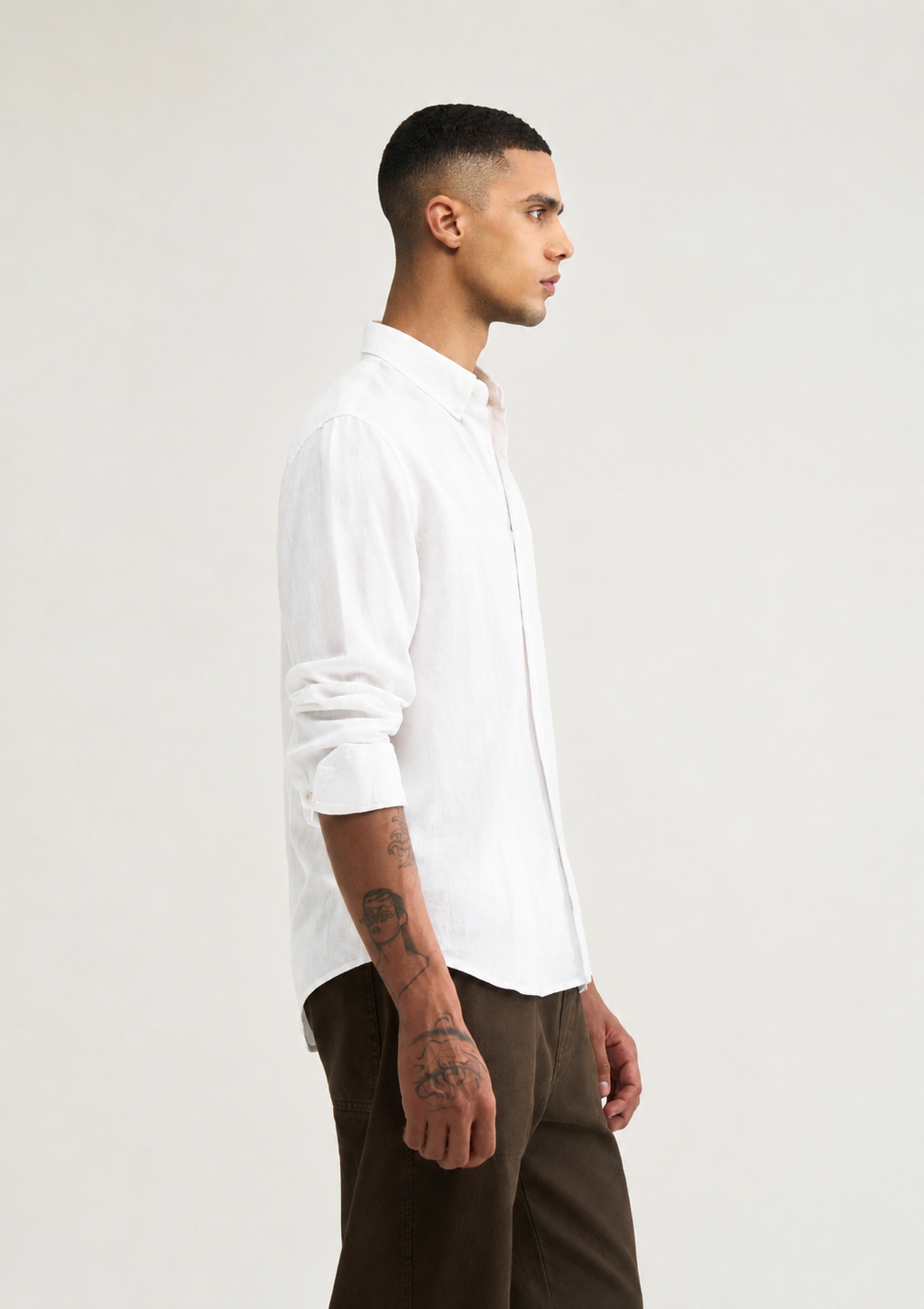 100% PURE LINEN WHITE SHIRT