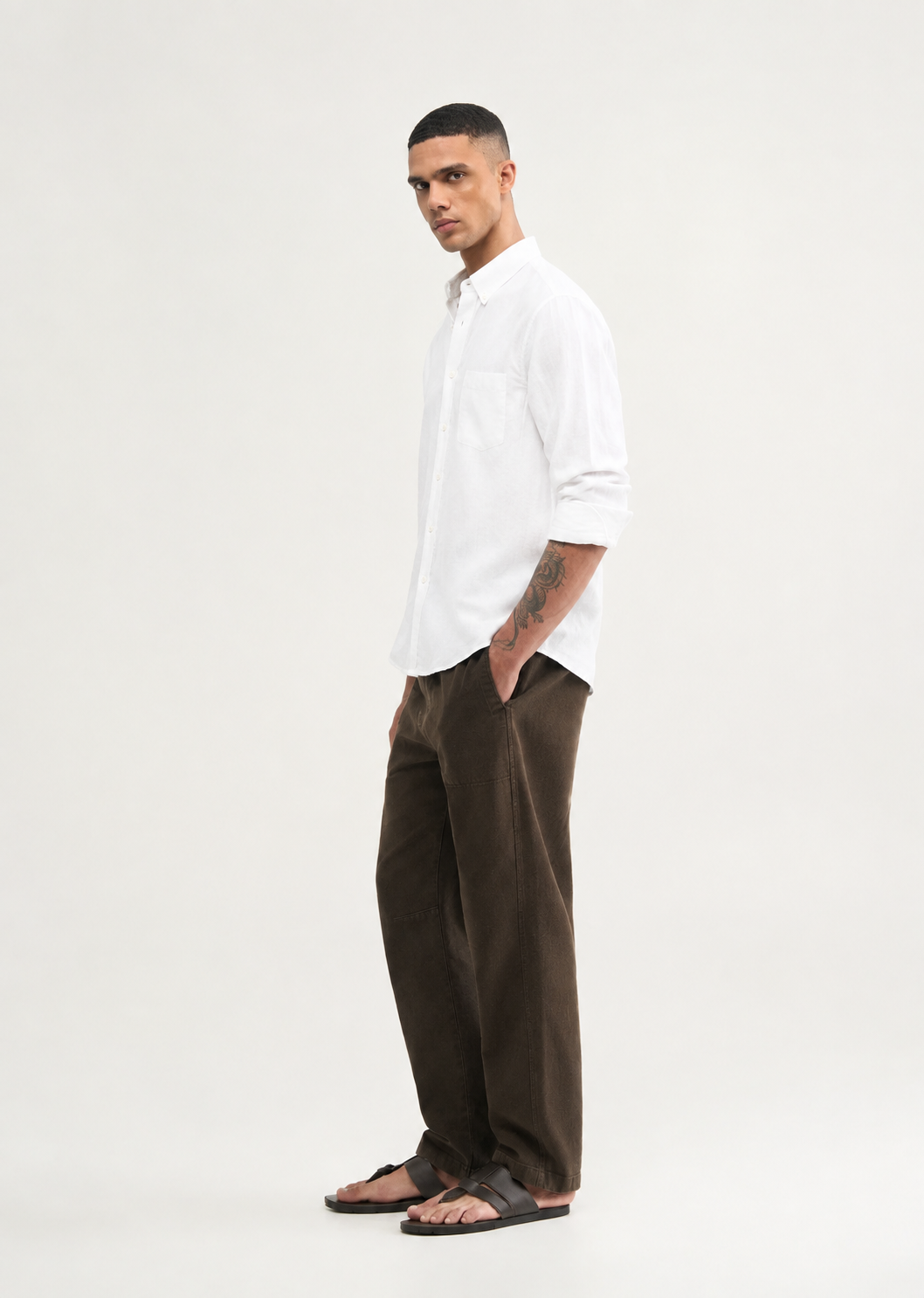 100% PURE LINEN WHITE SHIRT