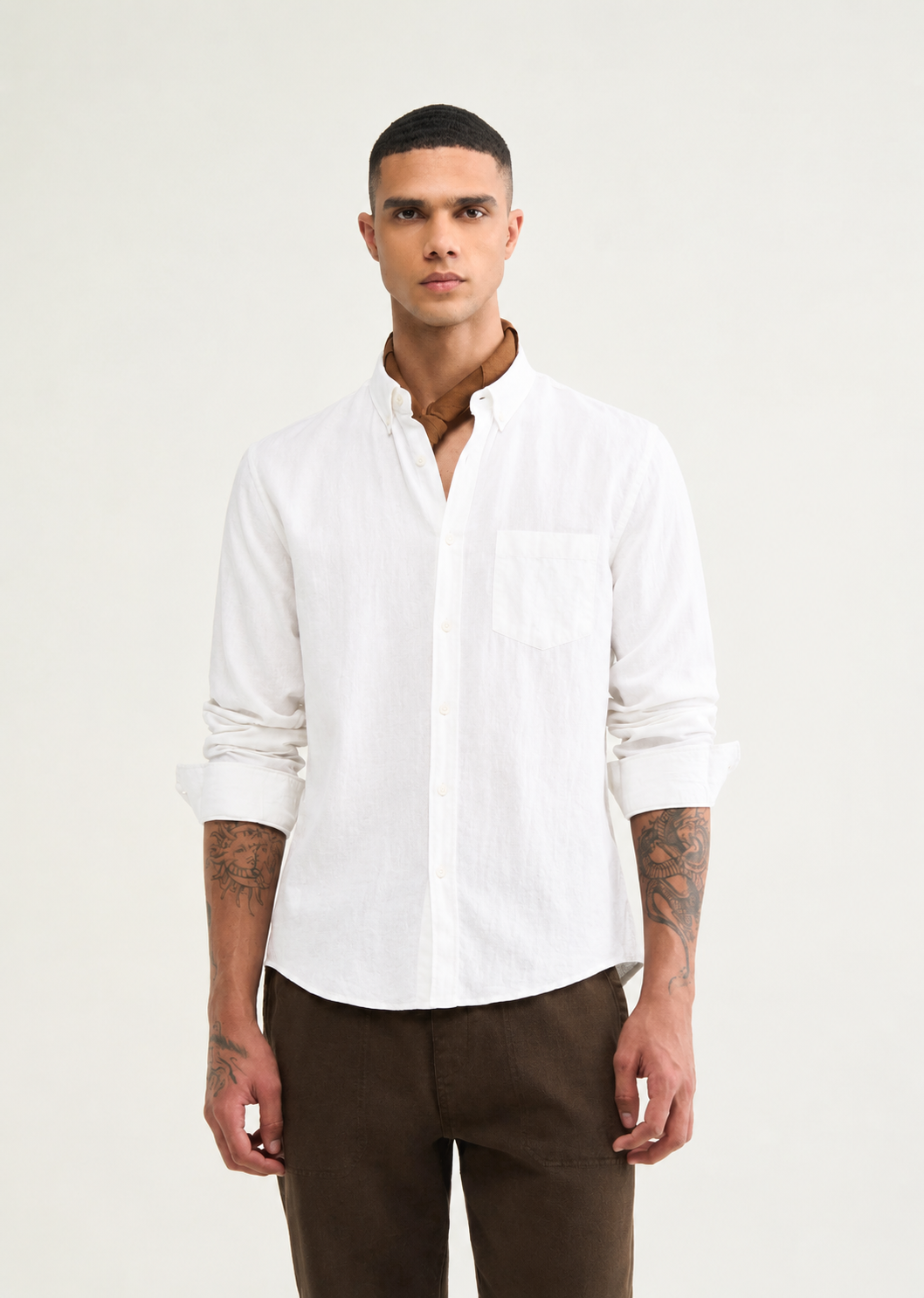 100% PURE LINEN WHITE SHIRT
