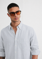 100% PURE LINEN SKY BLUE SHIRT