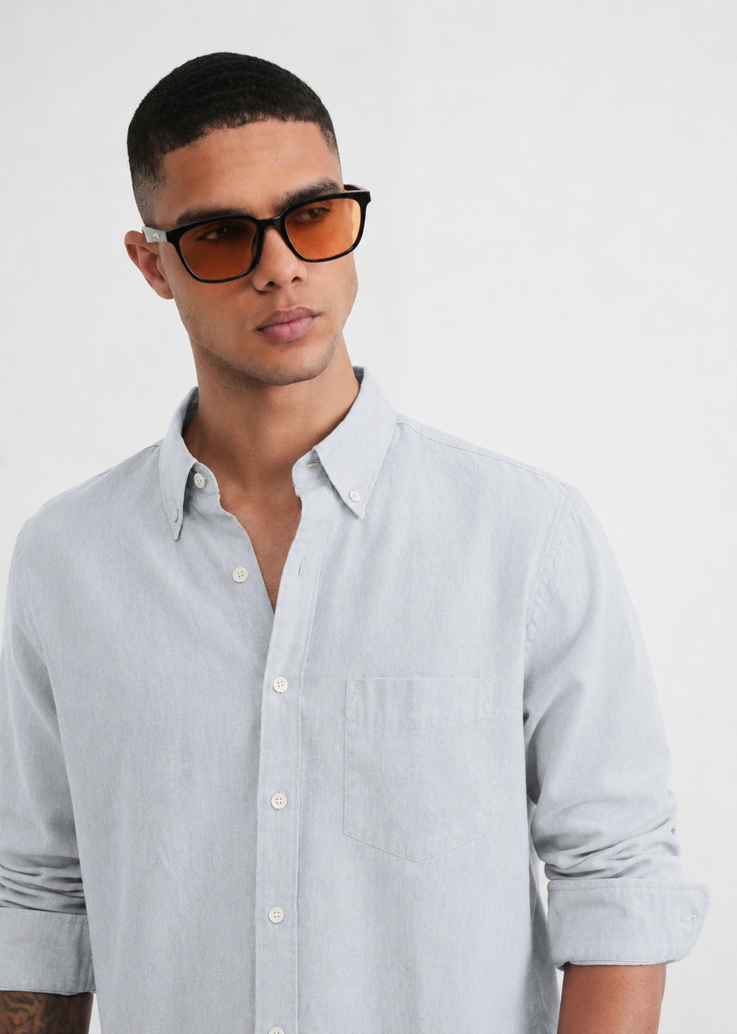 100% PURE LINEN SKY BLUE SHIRT