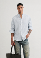 100% PURE LINEN SKY BLUE SHIRT