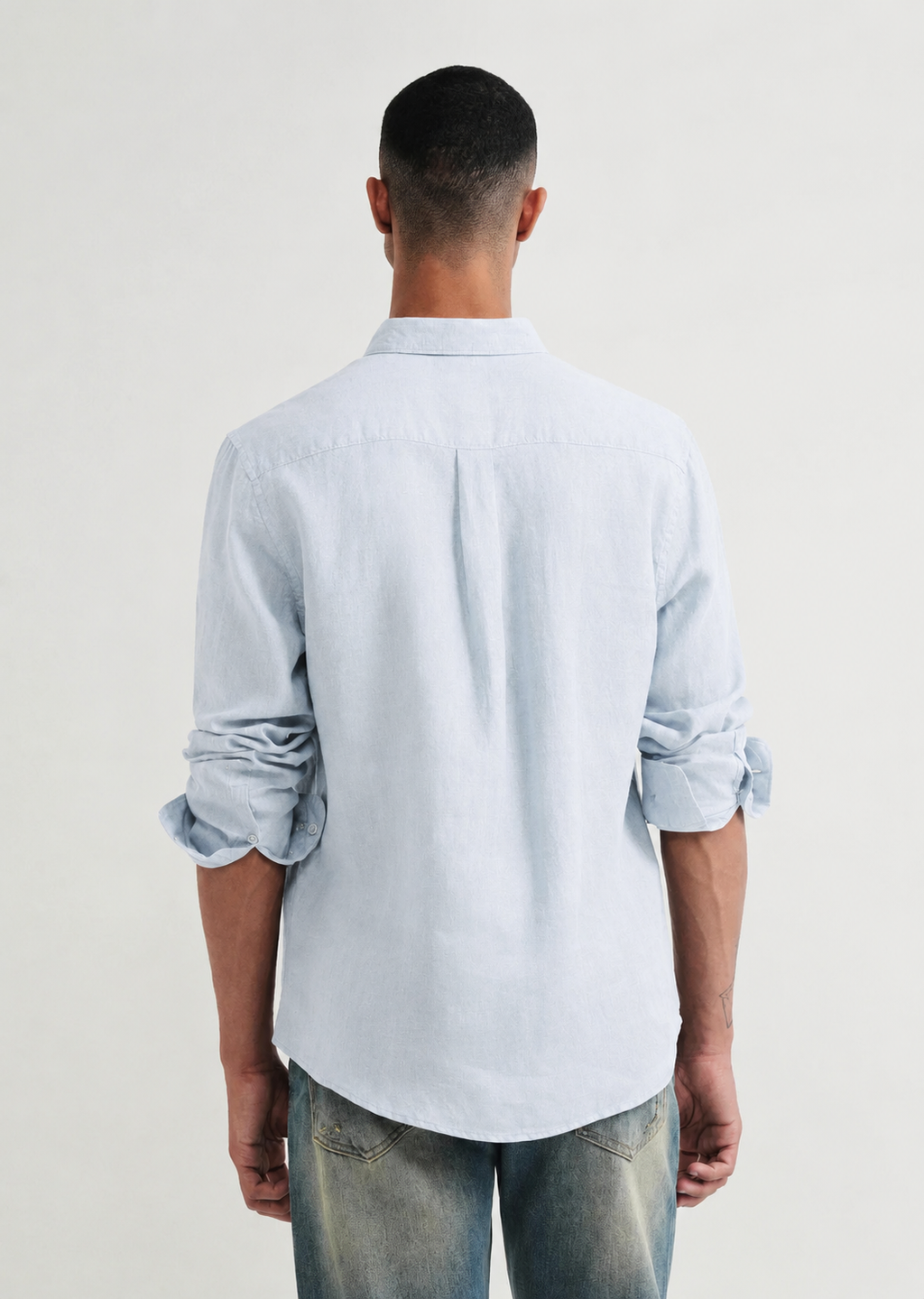 100% PURE LINEN SKY BLUE SHIRT
