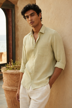 100% Pure Linen Shirt x Dusty Pistachio